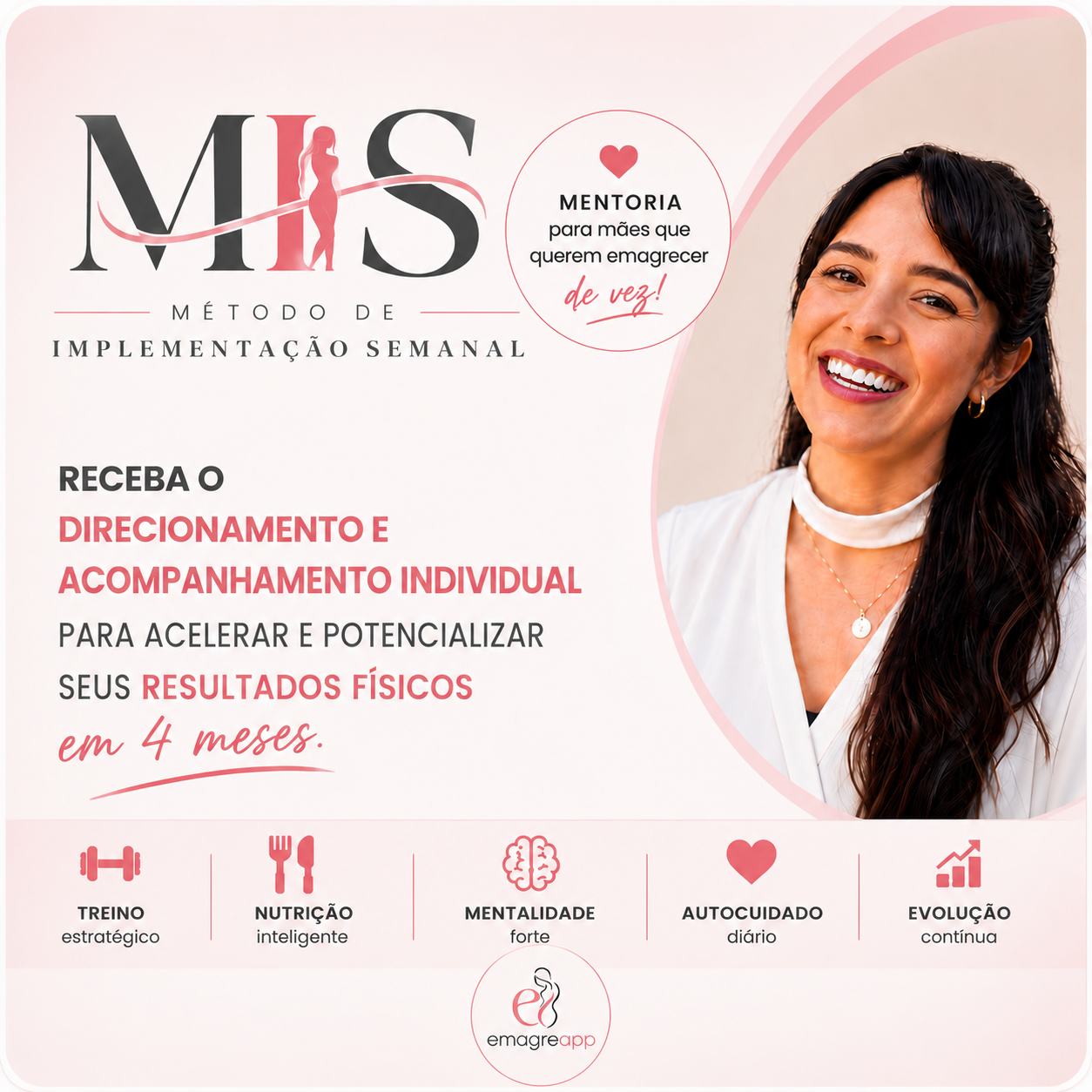 Banner do Método de Implementação Semanal, mentoria de emagrecimento com Leticia Cerrone