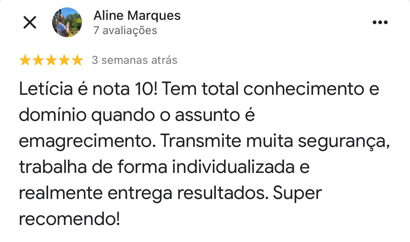 Avaliação 5 estrelas de Aline Marques