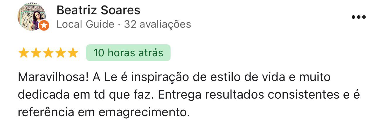 Avaliação 5 estrelas de Beatriz Soares