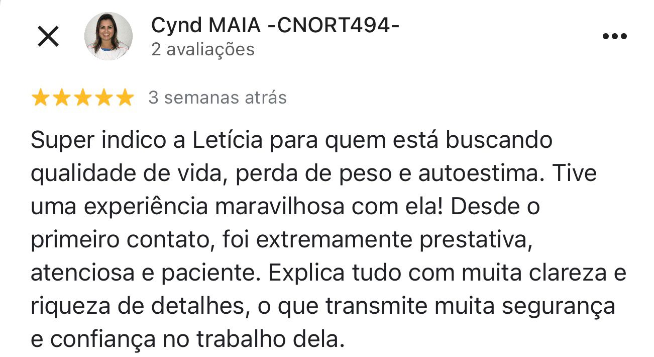 Avaliação 5 estrelas de Cynd Maia
