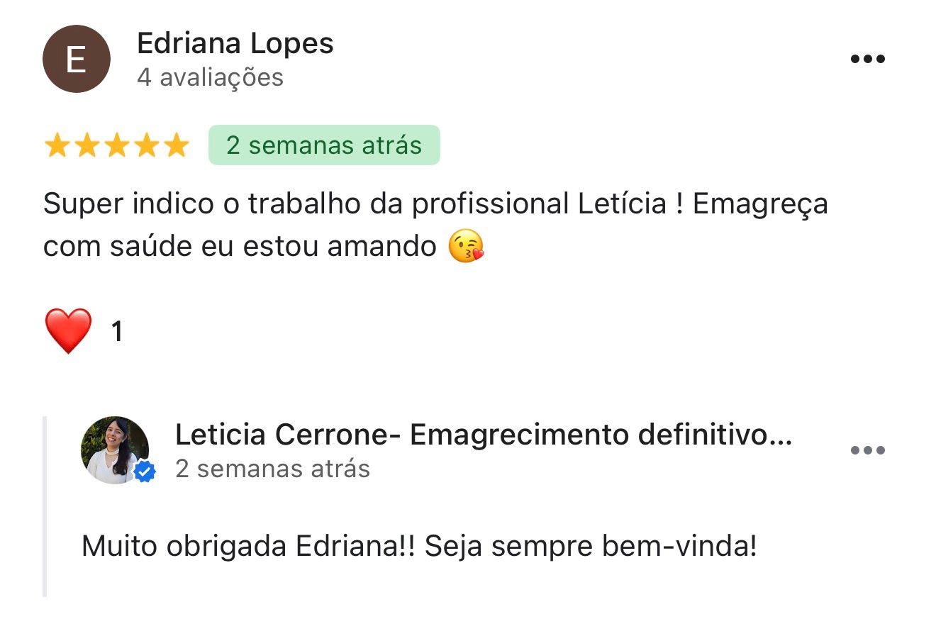 Avaliação 5 estrelas de Edriana Lopes
