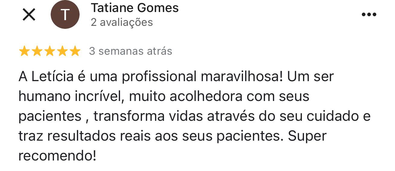 Avaliação 5 estrelas de Tatiane Gomes